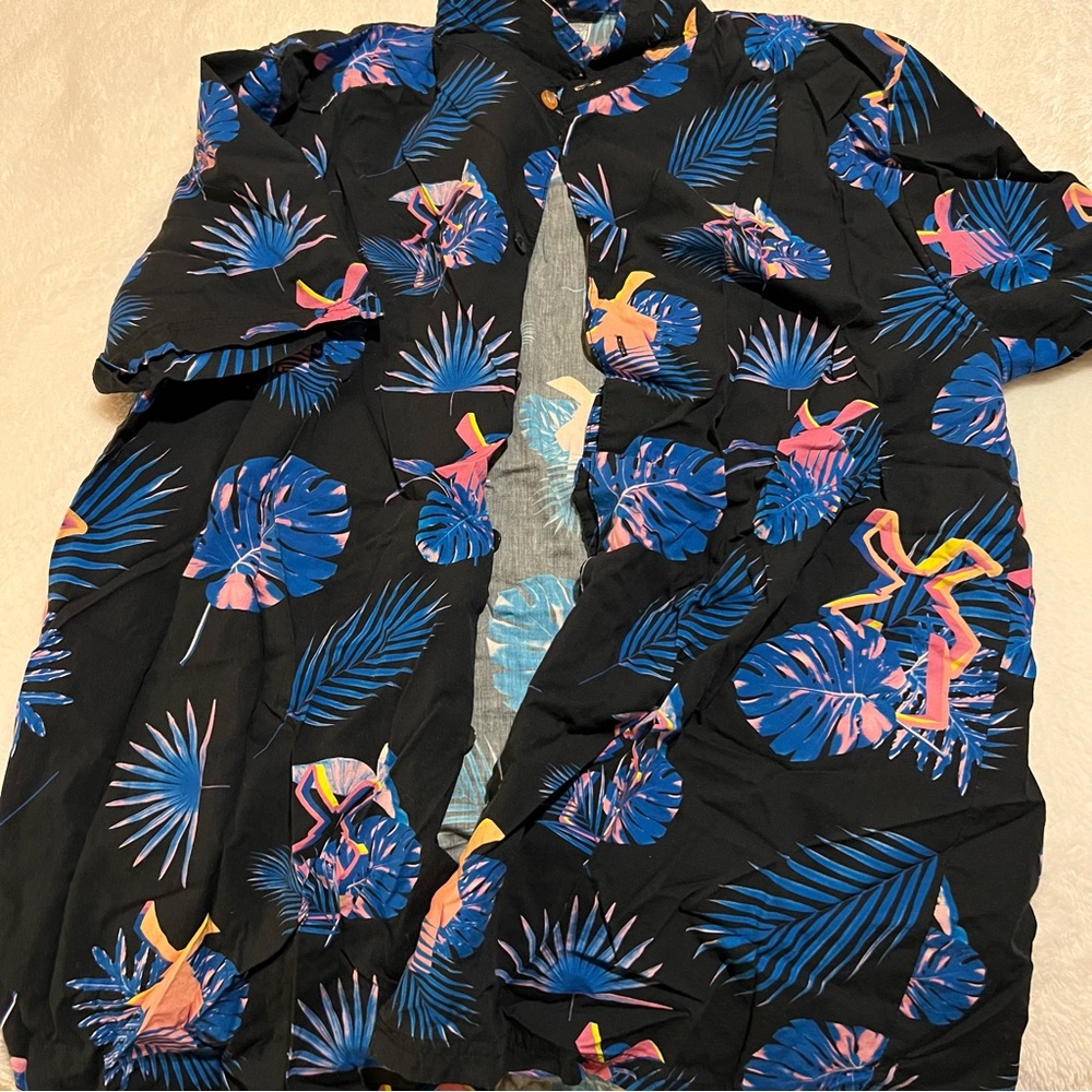 dutch bros hawaiian button up shirt